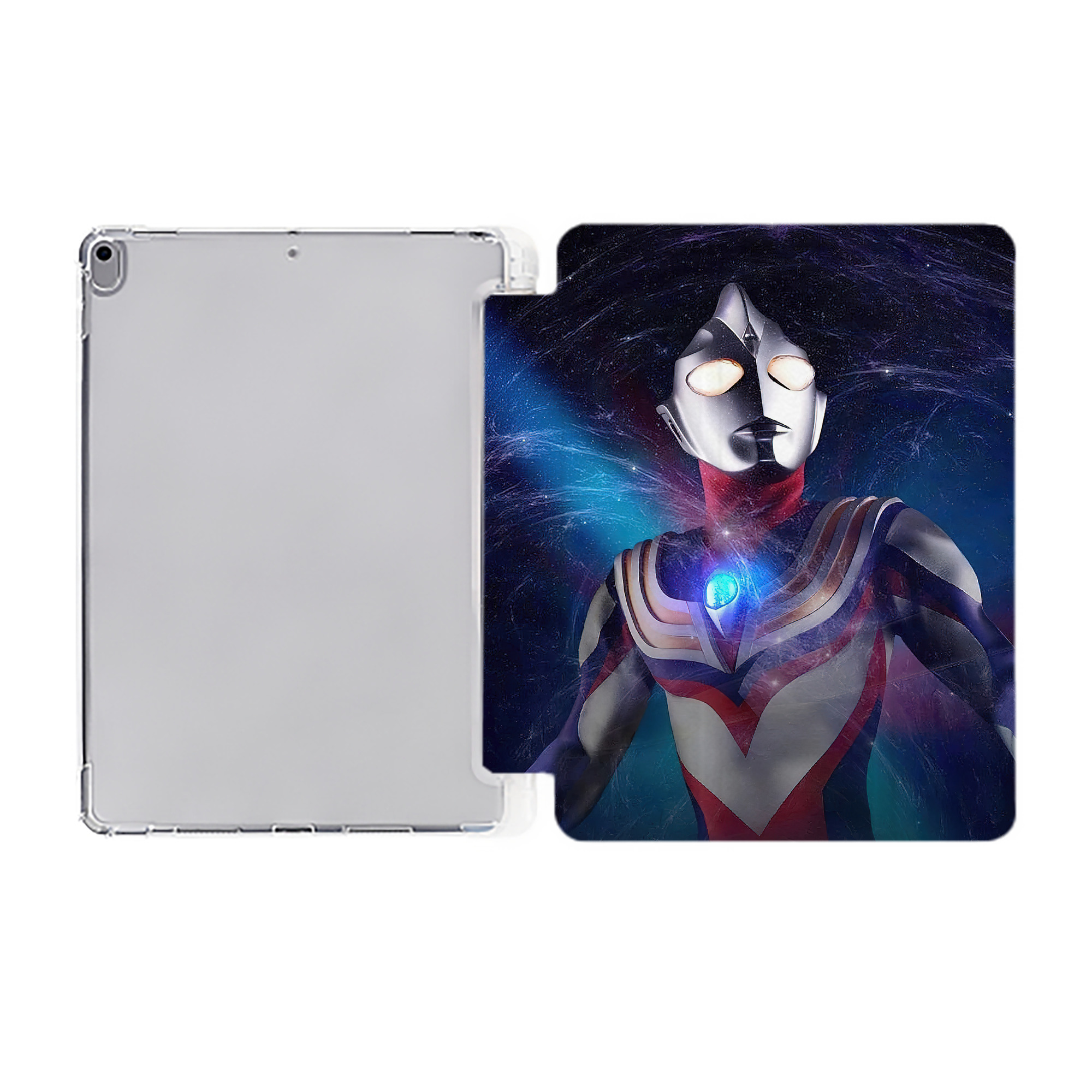 （画像用） ウルトラマン Ultraman IPad ケース ペン収納付き 三つ折りスタンド PUレザー×シリコン 対応機種9.5/10.5/10.9インチ